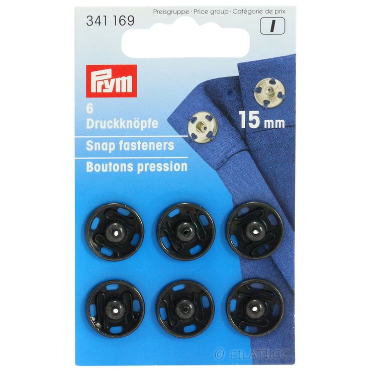 Prym nepparia 15mm | 01-musta