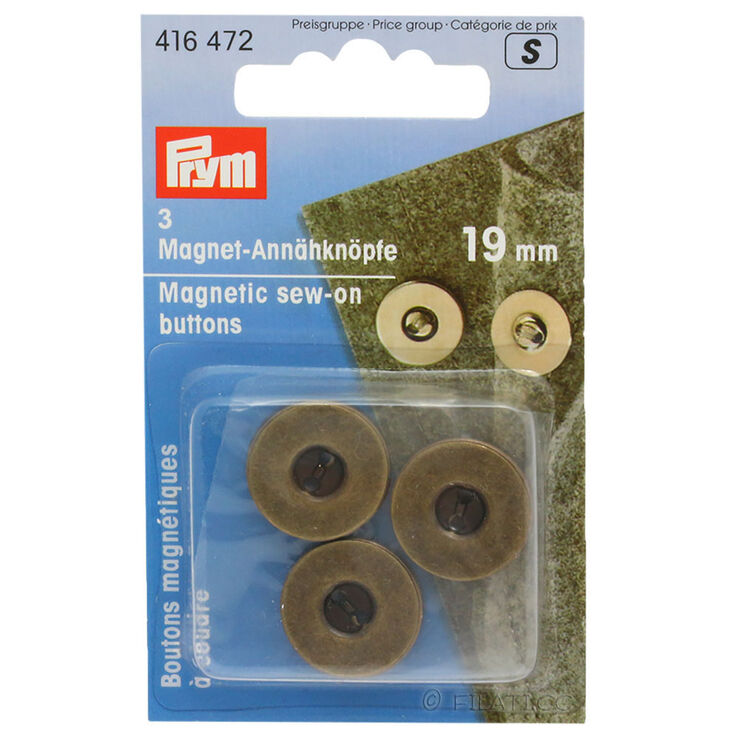 Prym kpl magneettinappeja (ommellaan kiinni) 19mm | 472-vanhamessinki