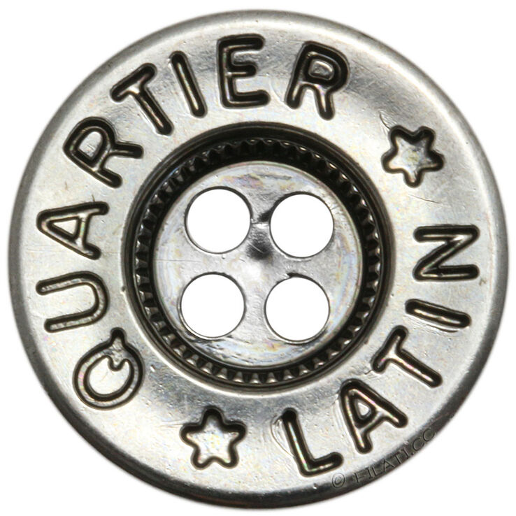 Union Knopf 4-reikäinen nappi metallia 20mm | 832-hopea