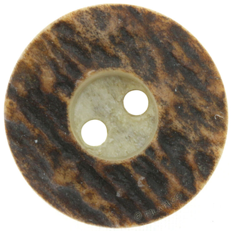 Union Knopf 2-reikäinen nappi, saksanhirven sarvea, 20mm | 22-tummanruskea