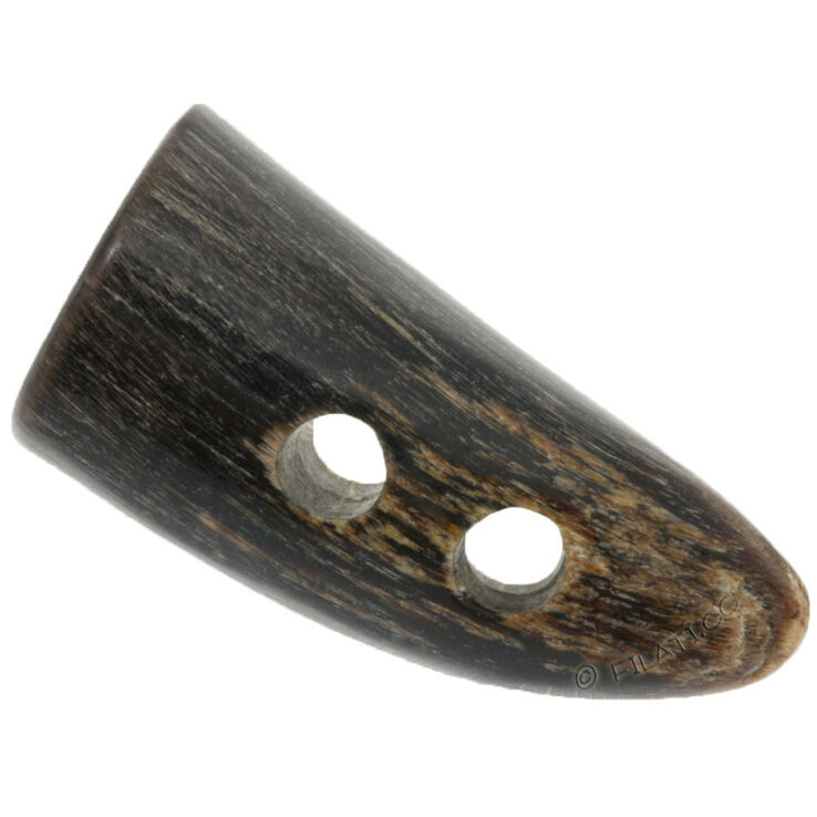 Union Knopf 2-reikäinen duffelinappi sarvea 36mm | 22-tummanruskea meleerattu