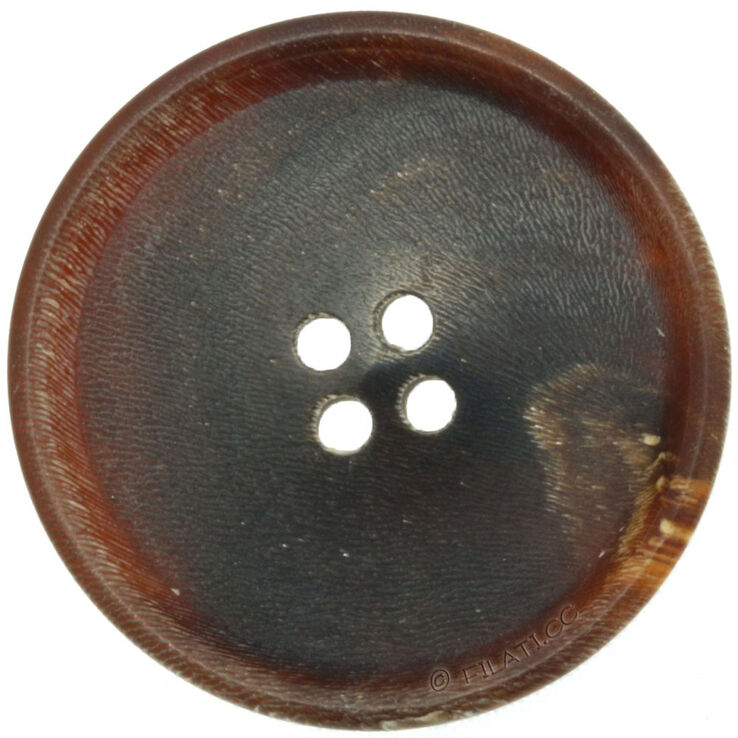Union Knopf 4-reikäinen nappi tehty sarvesta 28mm | 22-tummanruskea