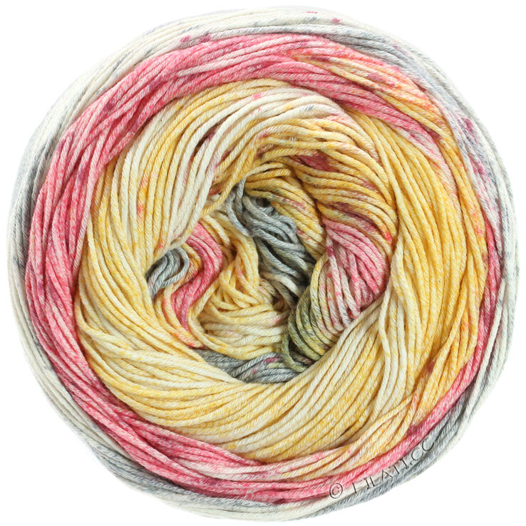 Lana Grossa ARUBA (Linea Pura) | 01-harmaa/pinkki/keltainen/ecru
