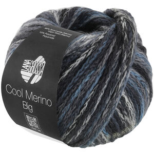 Lana Grossa COOL MERINO Big Color | 411-antrasiitti/tummanharmaa/vaaleanharmaa/keskiharmaa/teräksenharmaa/luonnonvalkoinen