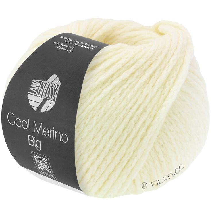 Lana Grossa COOL MERINO Big | 201-luonnonvalkoinen