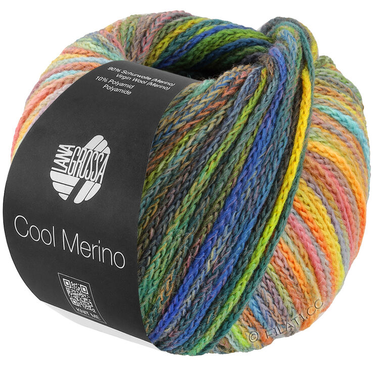Lana Grossa COOL MERINO Color | 311-vihreä/keltainen/sininen/petrooli/tumma oliivi/okra/sireeni/pinkki