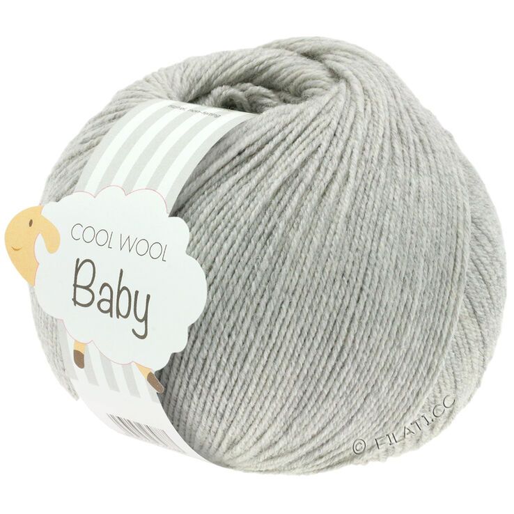 Lana Grossa COOL WOOL Baby Uni/Print 50g | 206-vaaleanharmaa meleerattu
