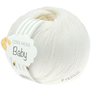 Lana Grossa COOL WOOL Baby Uni/Print 50g | 207-valkoinen