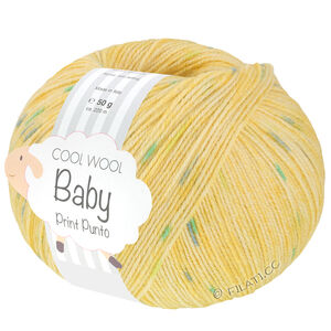 Lana Grossa COOL WOOL Baby Uni/Print 50g | 374-sitruksenkeltainen/keltainen/turkoosi/toukokuunvihreä