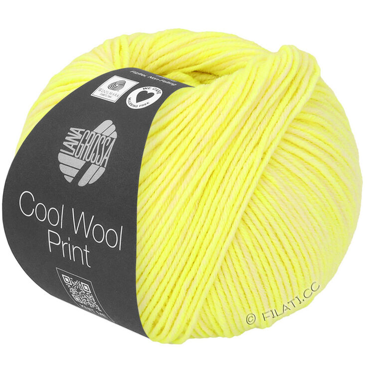 Lana Grossa COOL WOOL Neon Print | 6521-neonkeltainen/pehmeä keltainen