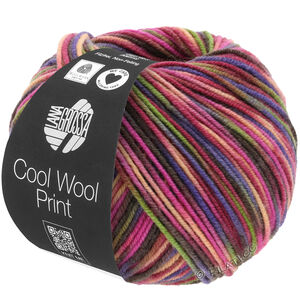 Lana Grossa COOL WOOL  Print | 749-viininpunainen/pinkki/keltavihreä/sinivioletti/lohi/mokka