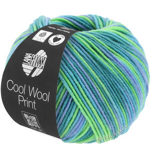 Lana Grossa COOL WOOL  Print | 757-turkoosi/petrooli/taivaansininen/vaaleanvihreä