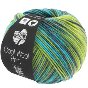 Lana Grossa COOL WOOL  Print | 784-keltavihreä/turkoosi/harmaanvihreä/petrooli