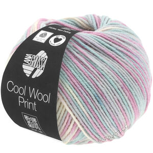 Lana Grossa COOL WOOL  Print | 792-vaaleanharmaa/minttu/sireeni/haalea roosa