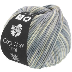 Lana Grossa COOL WOOL  Print | 829-luonnonvalkoinen/hopeanharmaa/vaaleanharmaa/harmaa