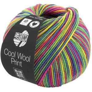 Lana Grossa COOL WOOL  Print | 833-sinapinkeltainen/jade/fuksia/petrooli/marja/oliivi