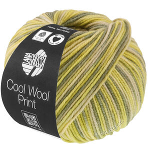 Lana Grossa COOL WOOL  Print | 843-vihreänbeige/limetti/harmaanvihreä/resedanvihreä
