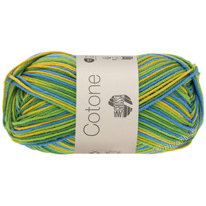Lana Grossa COTONE  Print/Spray/Mouliné | 352-omenanvihreä/tummanvihreä/sininen/keltainen