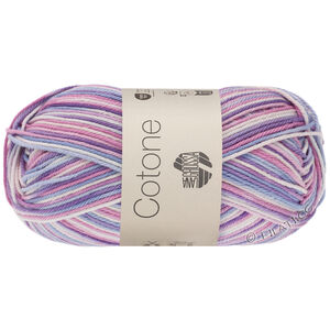 Lana Grossa COTONE  Print/Spray/Mouliné | 354-valkoinen/roosa/lila/violetti/orvokinsininen