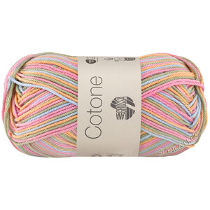 Lana Grossa COTONE  Print/Spray/Mouliné | 365-persikka/rosé/jäänsininen/haaleanvihreä