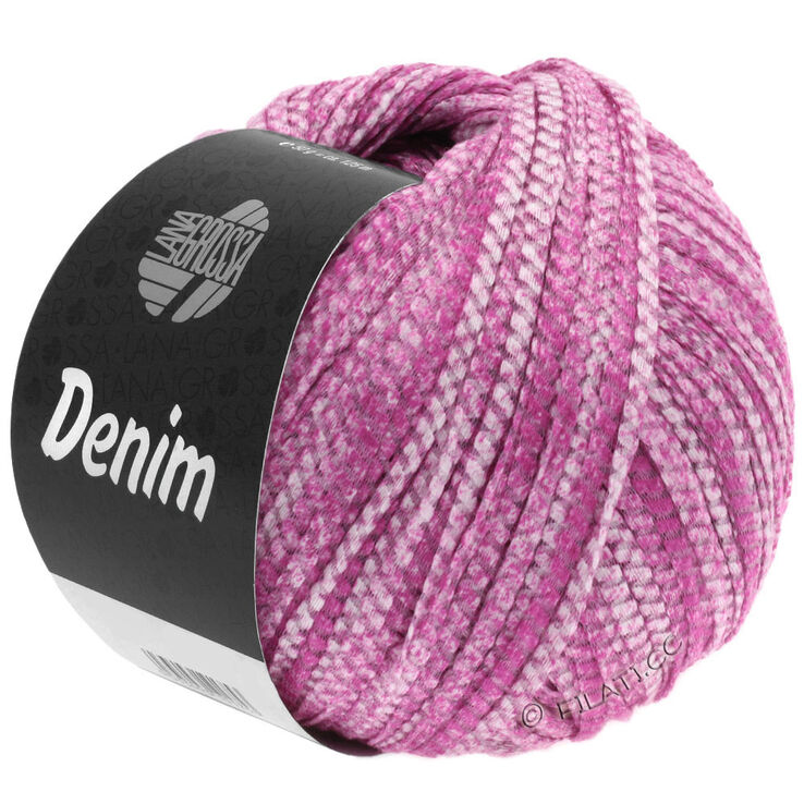 Lana Grossa DENIM | 01-pinkki/valkoinen