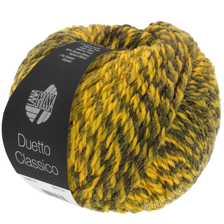 Lana Grossa DUETTO CLASSICO | 01-sinapinkeltainen/harmaanoliivi/musta oliivi
