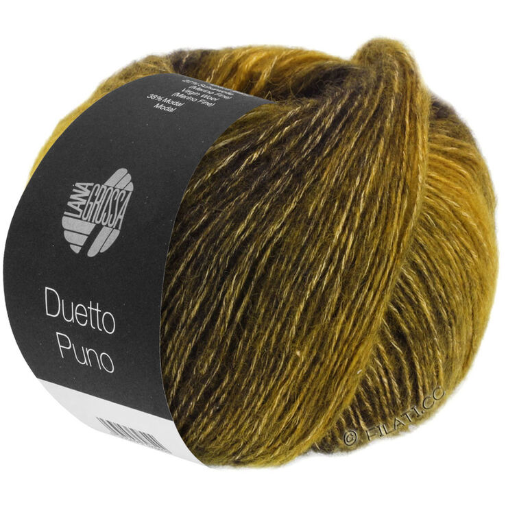 Lana Grossa DUETTO PUNO | 101-sinapinkeltainen/harmaanoliivi/musta oliivi