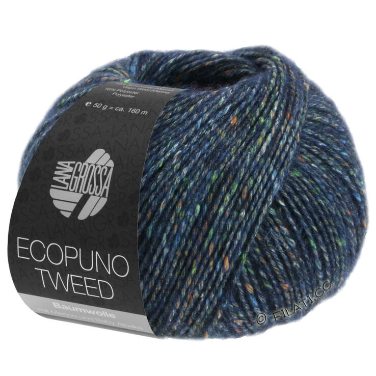 Lana Grossa ECOPUNO Tweed | 301-tummansininen meleerattu