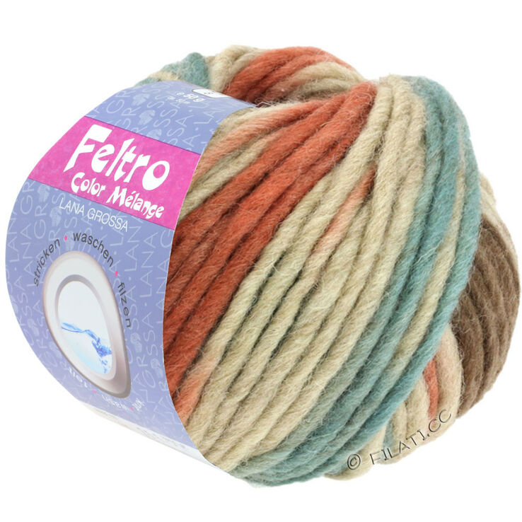 Lana Grossa FELTRO Color Melange | 1001-beige/punaruskea/harmaanvihreä/ruskea