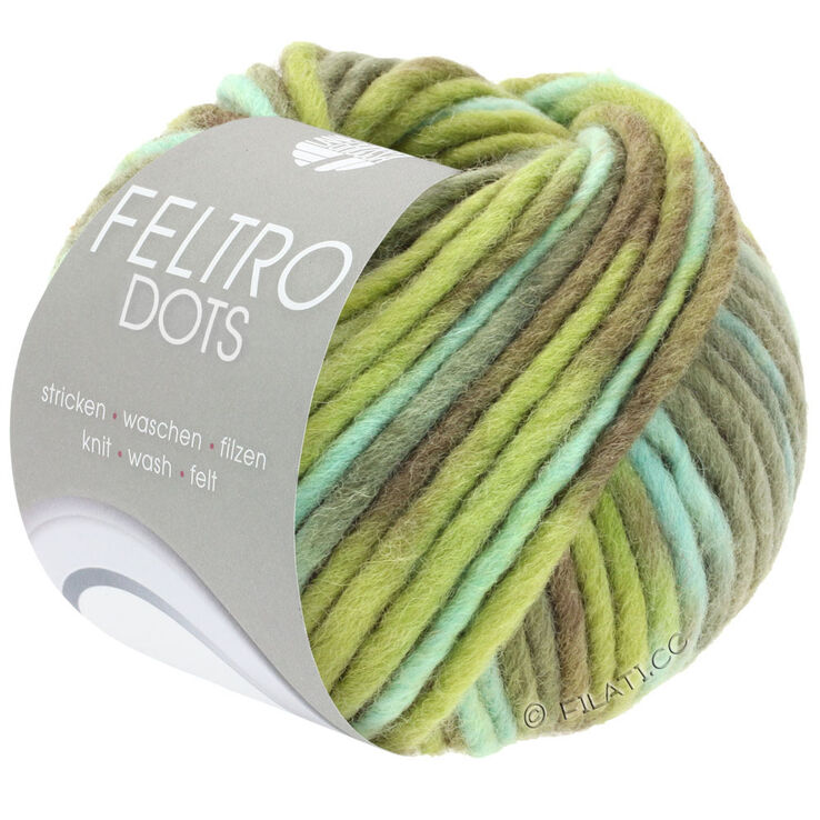 Lana Grossa FELTRO Dots | 1221-minttu/harmaanvihreä/oliivi/resedanvihreä