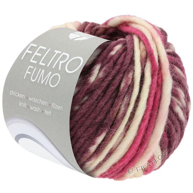 Lana Grossa FELTRO Fumo | 651-antiikkivioletti/pinkki/ecru/marja/harmaanruskea