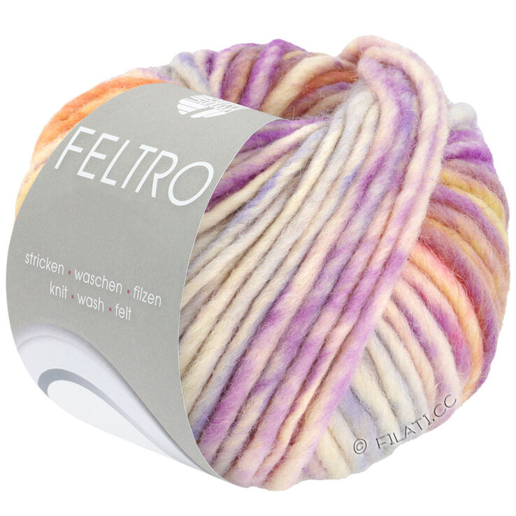 Lana Grossa FELTRO Rigato | 621-luonnonvalkoinen/violetti/roosa/beige