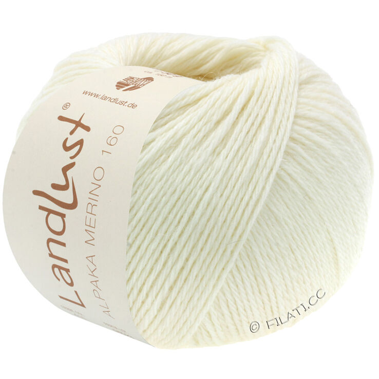 Lana Grossa LANDLUST Alpaka Merino 160 | 401-luonnonvalkoinen