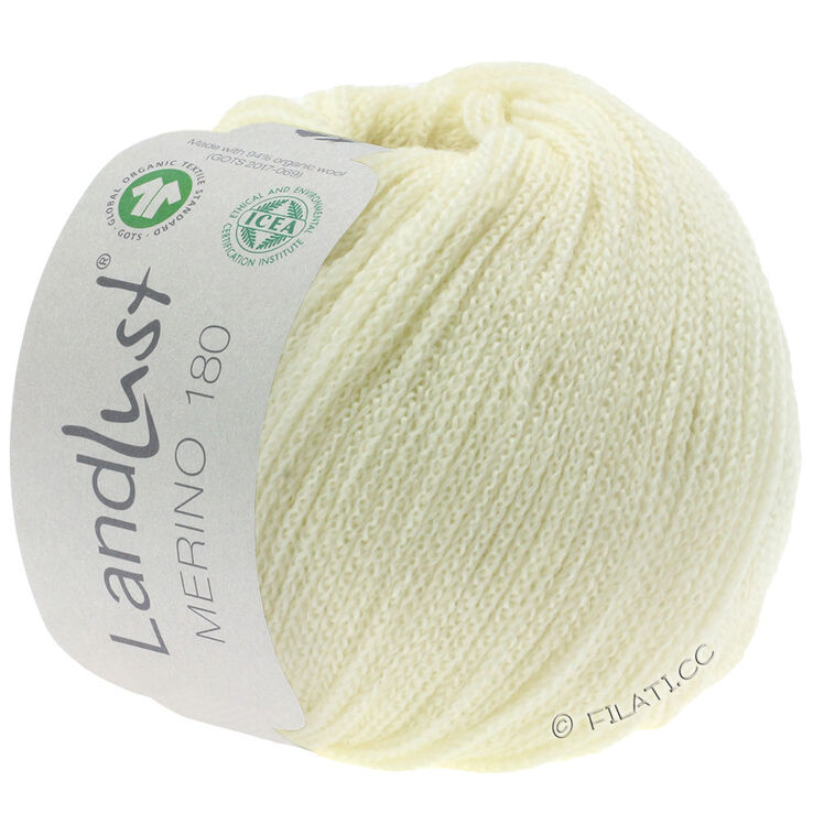 Lana Grossa LANDLUST MERINO 180 (GOTS & ICEA) | 201-luonnonvalkoinen