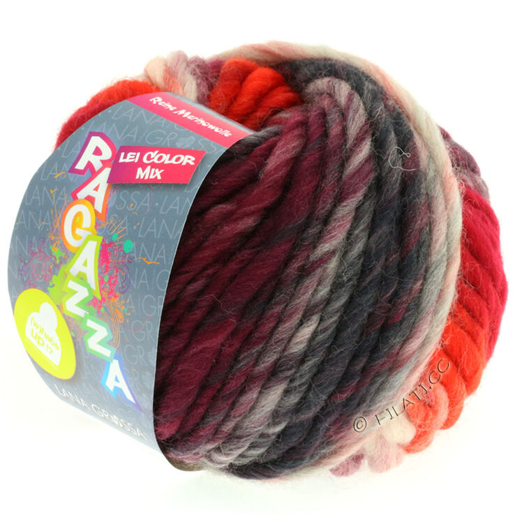 Lana Grossa LEI Mouliné/Color Mix/Spray (poistuva tuote) | 153-tummanharmaa/punainen/rosé