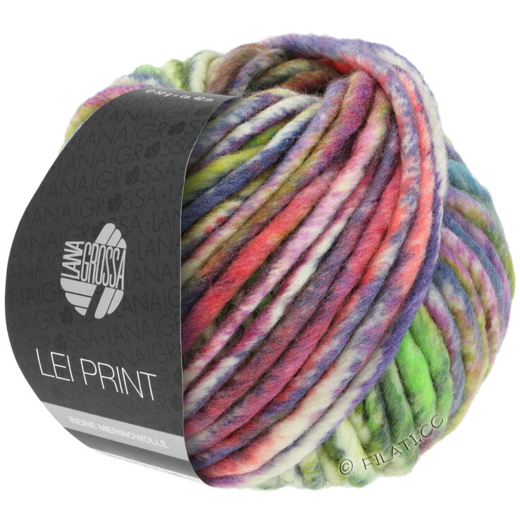 Lana Grossa LEI Print | 521-ruskea/vanharoosa/luonnonvalkoinen/oliivi/petrooli/khaki