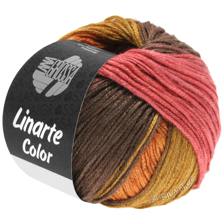 Lana Grossa LINARTE Color | 213-vadelma/pastellinoranssi/sinapinkeltainen/ruskea