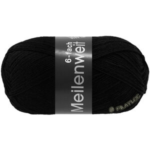 Lana Grossa MEILENWEIT 6-FACH 150g | 8814-musta