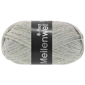 Lana Grossa MEILENWEIT 6-FACH 150g | 9244-vaaleanharmaa meleerattu