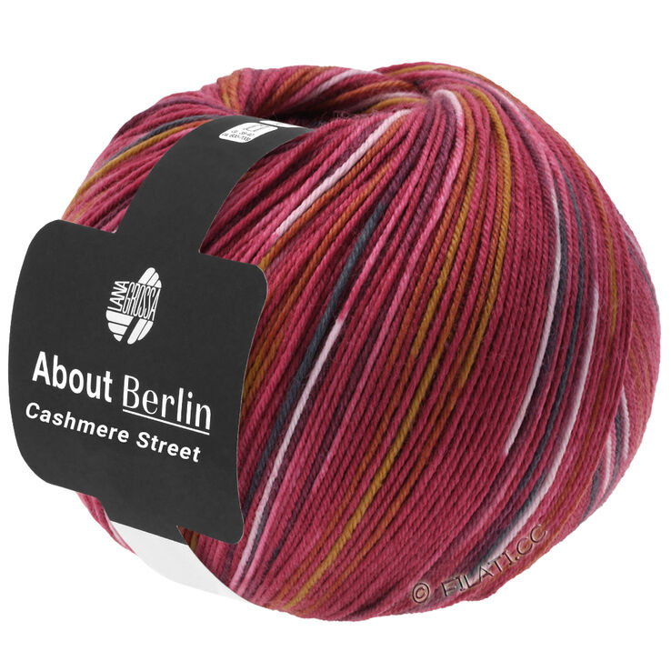 Lana Grossa MEILENWEIT 100g Cashmere Street (ABOUT BERLIN) | 831-tiilenpunainen/valkoinen/sinappi/pinkki/tummanharmaa/petrooli