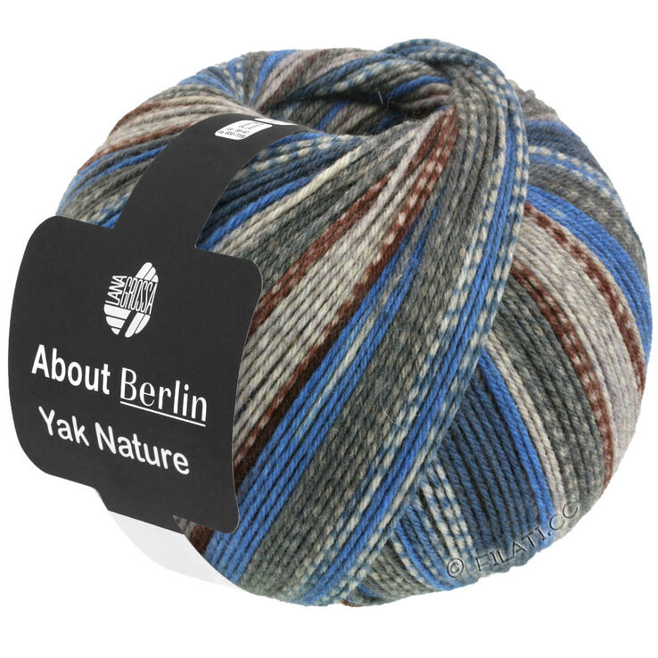 Lana Grossa MEILENWEIT 100g Yak Nature (ABOUT BERLIN) | 671-vihreänharmaa/beige/tummanruskea/ruiskaunokinsininen/tummansininen/vaaleanharmaa meleerattu/tummanharmaa meleerattu