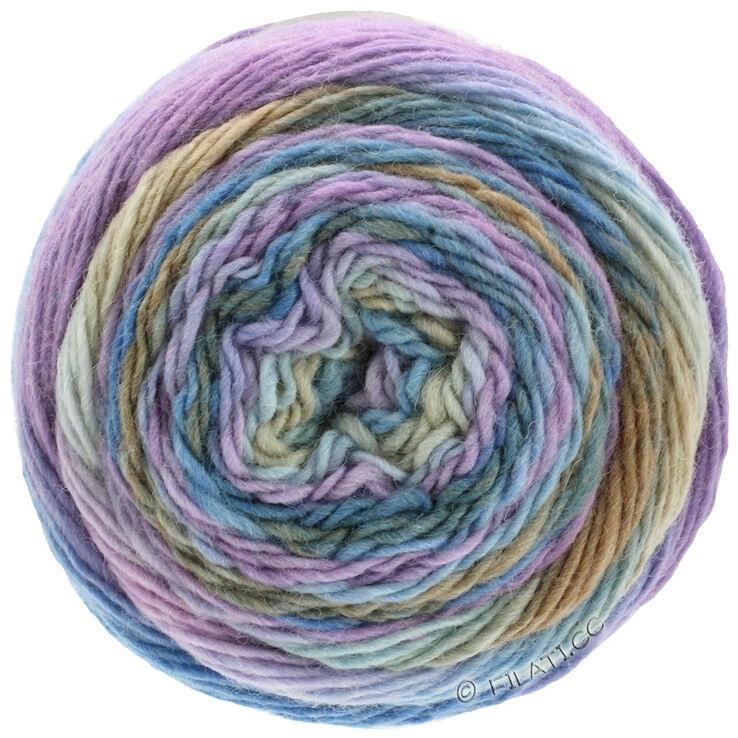 Lana Grossa MEILENWEIT 100g Color Mix Multi | 8002-harmaanruskea/greige/ruiskaunokki/sireeni/pastellinsininen