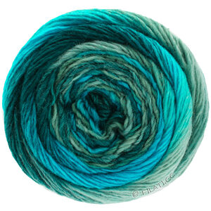 Lana Grossa MEILENWEIT 100g Color Mix Soft | 8052-tumma petrooli/petroolinsininen/petroolinvihreä/vaalea petrooli/minttu