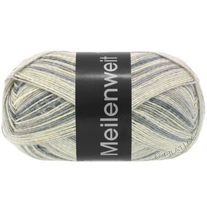 Lana Grossa MEILENWEIT 100g Black Denim Mix | 4656-hopeanharmaa/ecru/vaaleanharmaa/keskiharmaa/tummanharmaa