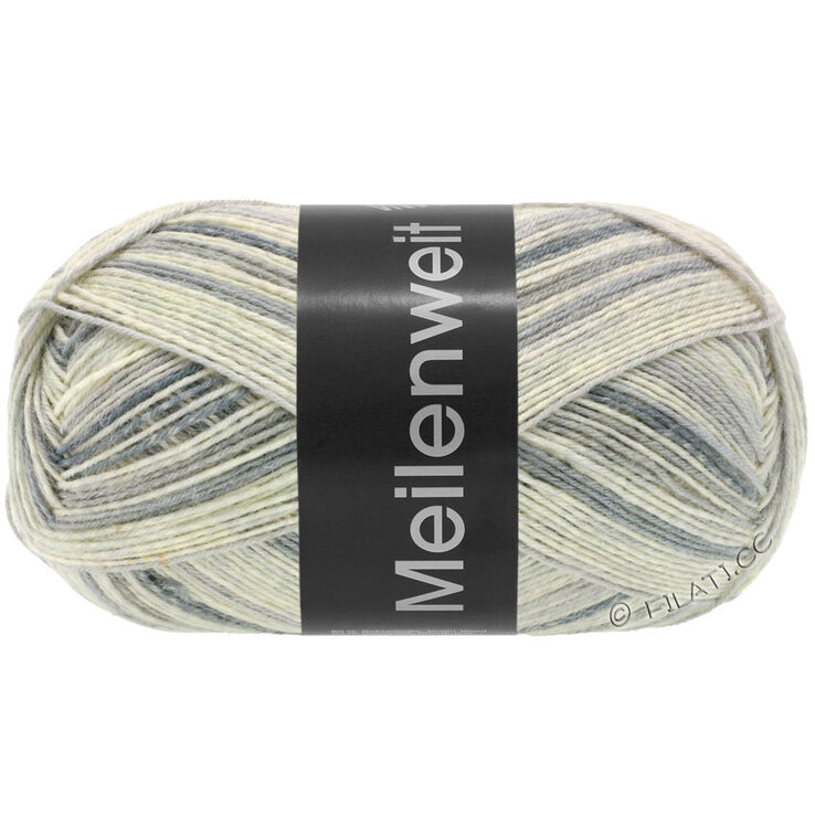 Lana Grossa MEILENWEIT 100g Black Denim Mix | 4656-hopeanharmaa/ecru/vaaleanharmaa/keskiharmaa/tummanharmaa