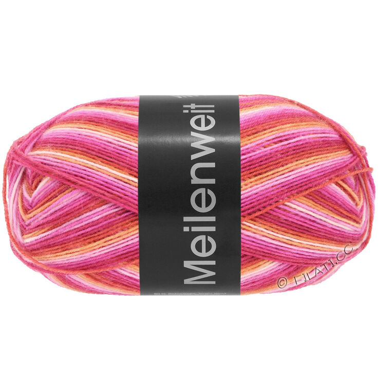 Lana Grossa MEILENWEIT 100g Intenso | 5521-fuksia/pinkki/roosa/aprikoosi/kurjenpolvenpunainen