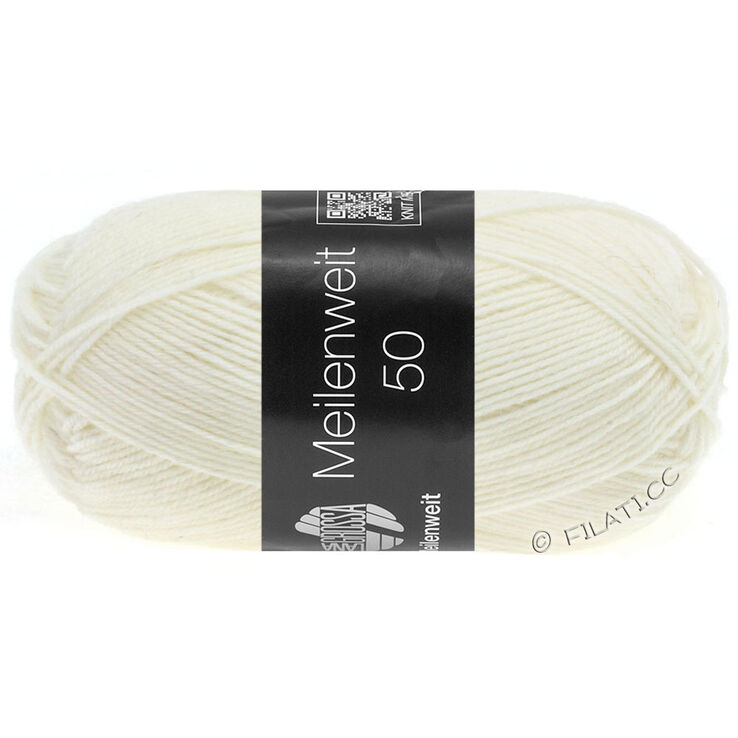 Lana Grossa MEILENWEIT 50g | 1101-valkoinen