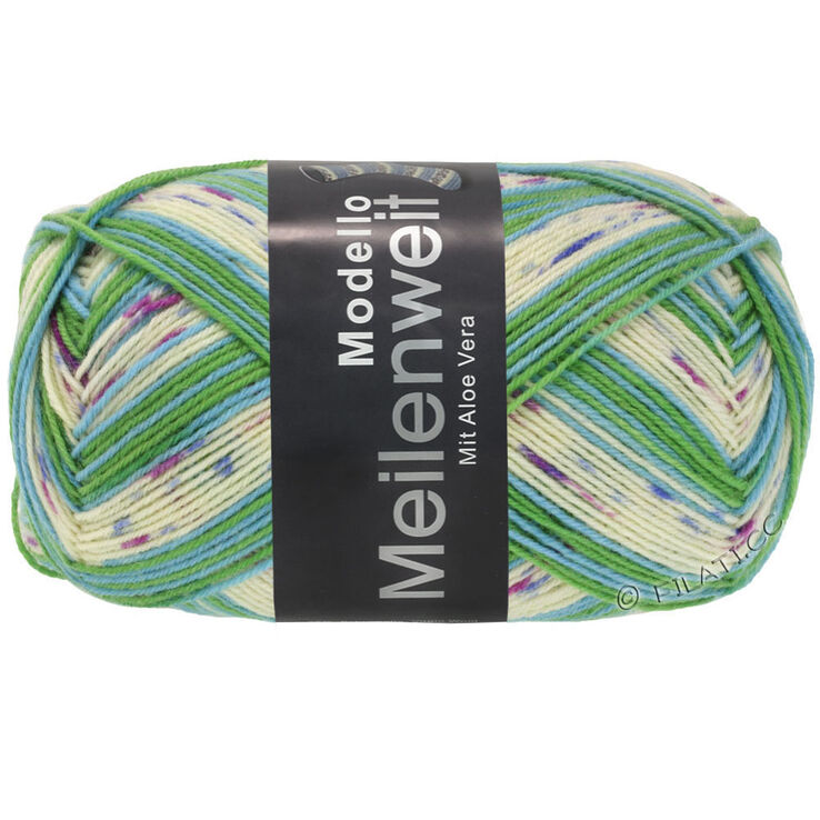 Lana Grossa MEILENWEIT 100g Modello | 4371-kerma/violetti/fuksia/taivaansininen/jade