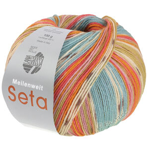 Lana Grossa MEILENWEIT 100g Seta Giappone | 3381-mintunturkoosi/ecru/sinappi/vadelma/sireeni/mauve