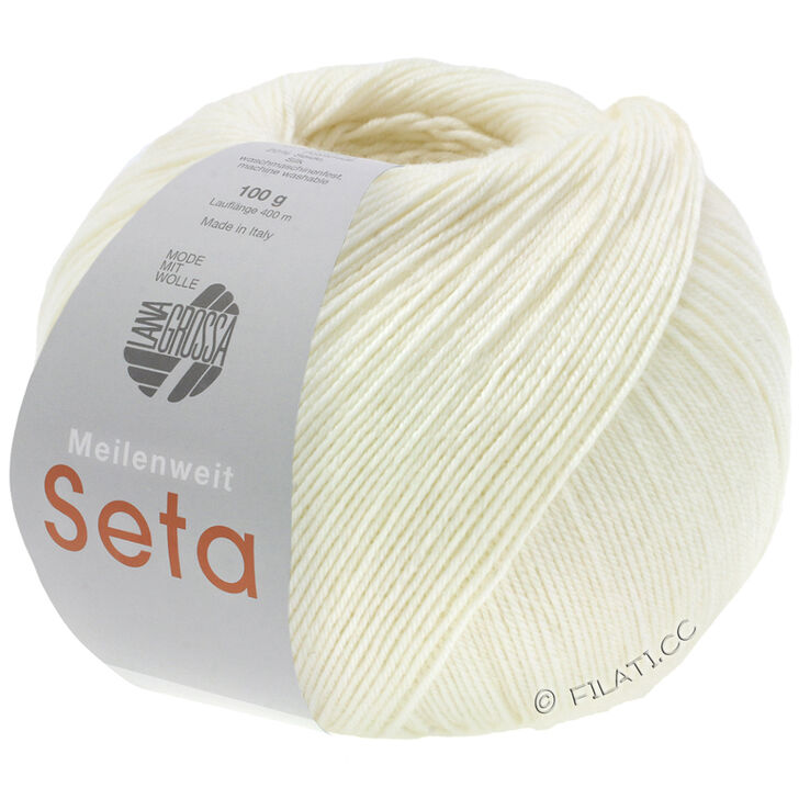 Lana Grossa MEILENWEIT 100g Seta | 01-valkoinen